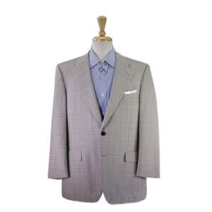 Chester Barrie Gray Windowpane 2-Btn Wool Sportcoat Blazer 40S